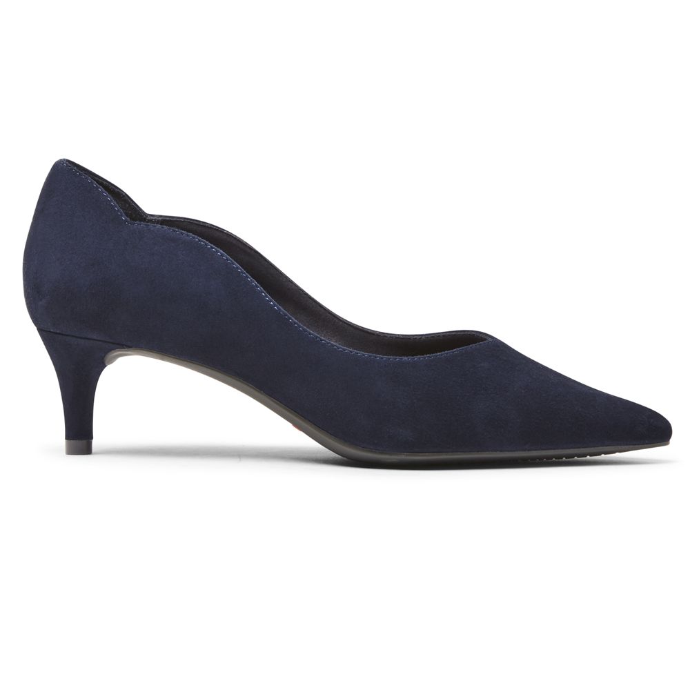 Rockport Canada Total Motion Noelle Scalloped-Back Heel - Womens Pumps Navy (PNB625147)